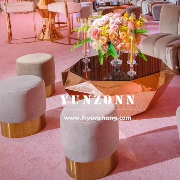 Modern Gold Metal Coffee Table with Diamond Shape New Design Living Room Home Furniture