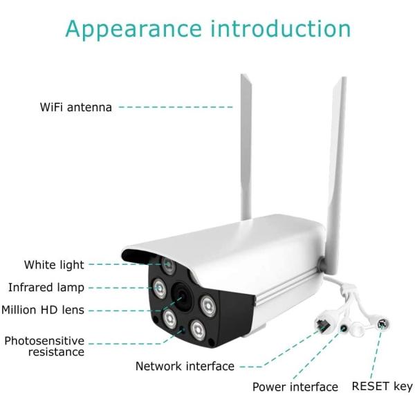 Outdoor Wifi Ip Security Wireless Cctv Camera With Night Vision 30M 128GB 1080P