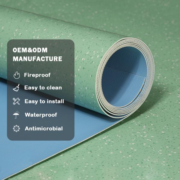 Huaao Wholesale Floor Sticker Waterproof Pisos Pvc Tile Linoleum Flooring Roll 2.0mm Factory direct sales Convenient maintenance pvc roll flooring plastic flooring