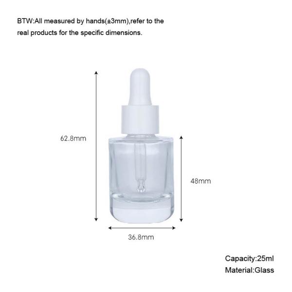 25ml Clear Glass Cosmetic Dropper Bottles