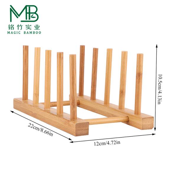 Bamboo Dish Storage Drying Rack For Kitchen Cabinet