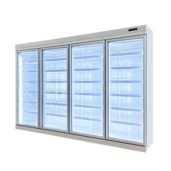 Commercial -18C Self - Contained Upright Display Glass Door Freezer For Frozen Food