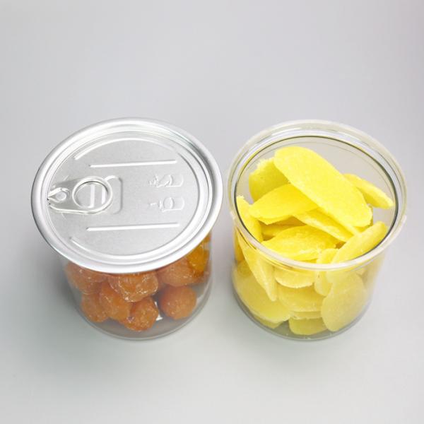 Wide Mouth Plastic Food Storage Jars PET Dia65mm Clear Nuts Plastic Candy Canisters