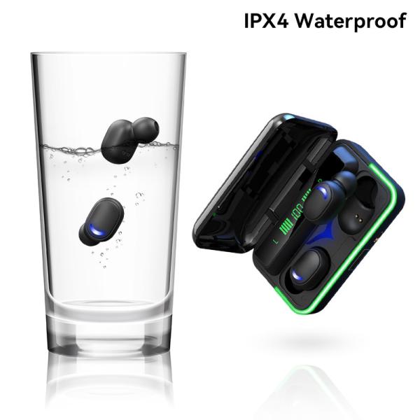 3.5-4h Waterproof Wireless Earbuds , FCC Active Noise Cancelling Earphones With Power Bank