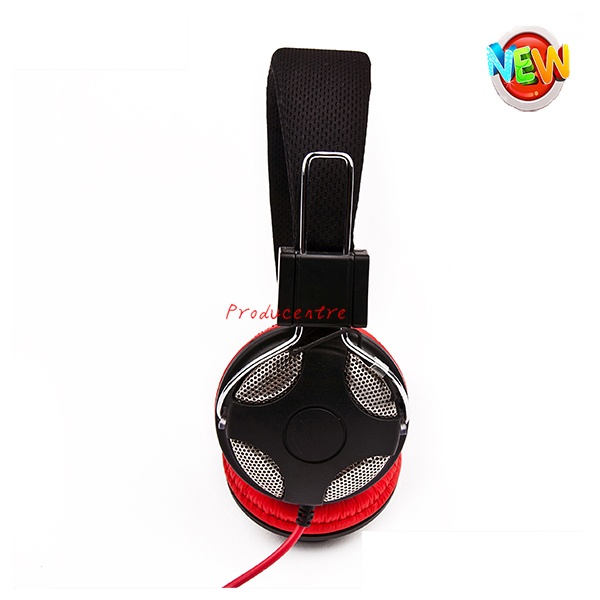 OEM learning headphone with sound reduction for language learner in red color in portable foldable design