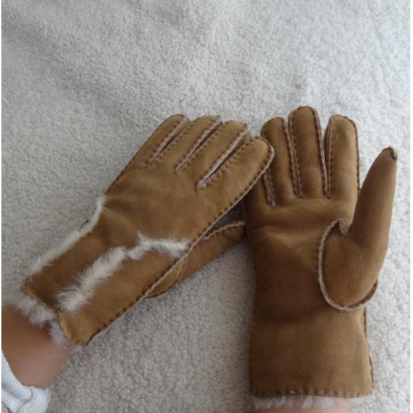 Genuine leather gloves fur gloves winter double face shearing gloves
