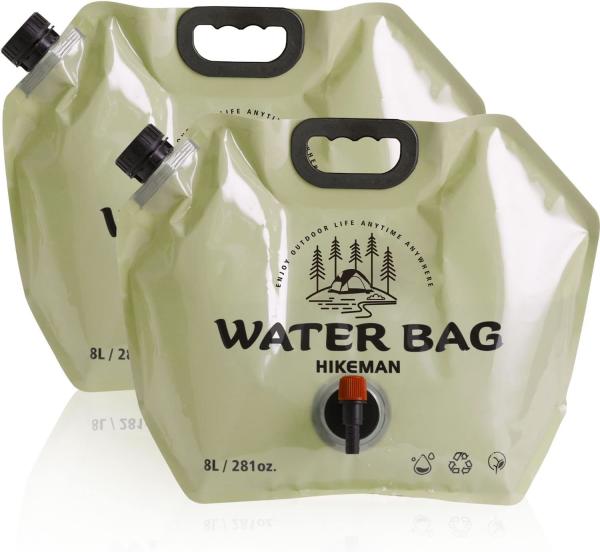 Collapsible Water Storage Carrier - 1.9 Gallon Portable Container with Spigot, Camping Water Bag for Outdoors Hiking