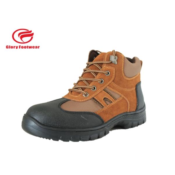 Cool Brown Low Top Waterproof Steel Toe Tennis Shoes Beathable Mesh Lining