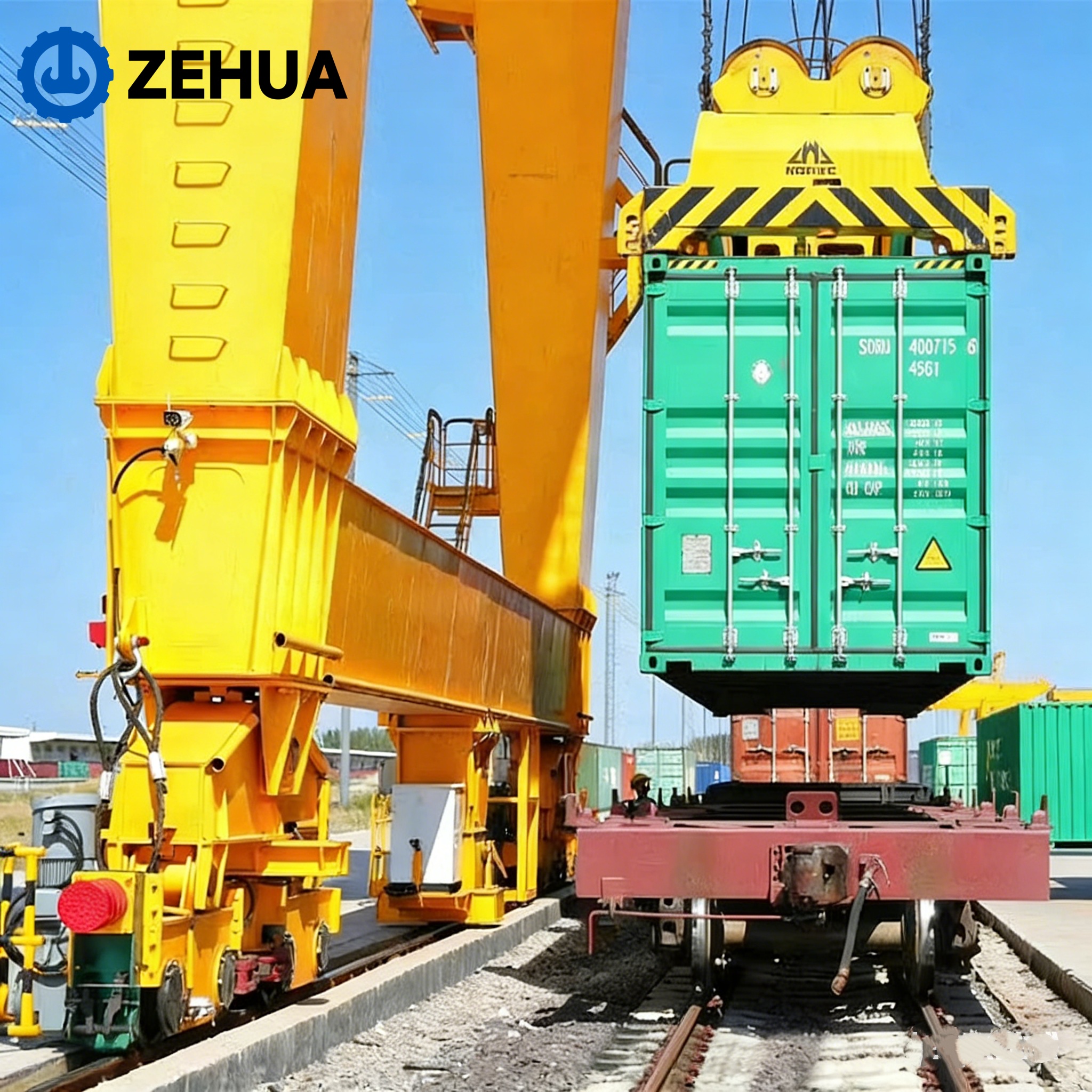 Heavy Duty RMG Rail Mounted Gantry Crane 30T / 40T / 50T / 60T  Intelligent Automated Container Handling Gantry Crane