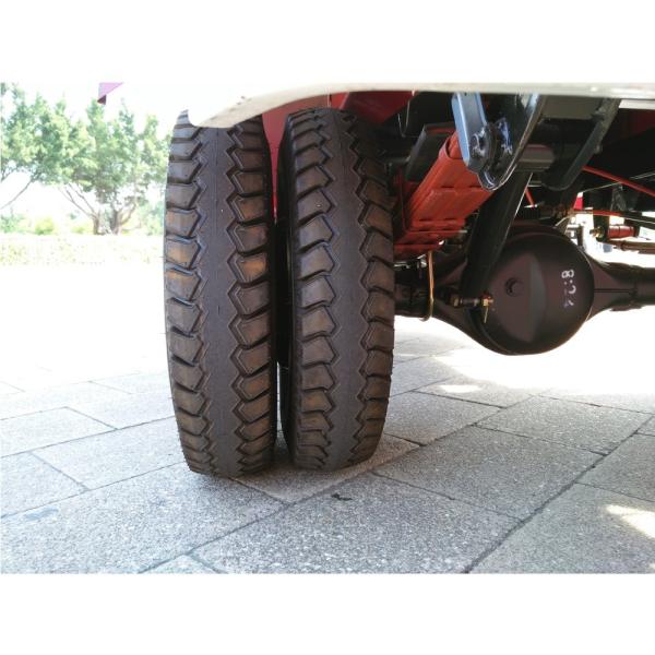 Spacious 3-wheel rainwater storage tank tricycle with 5.00-12 tires and 12V28A battery