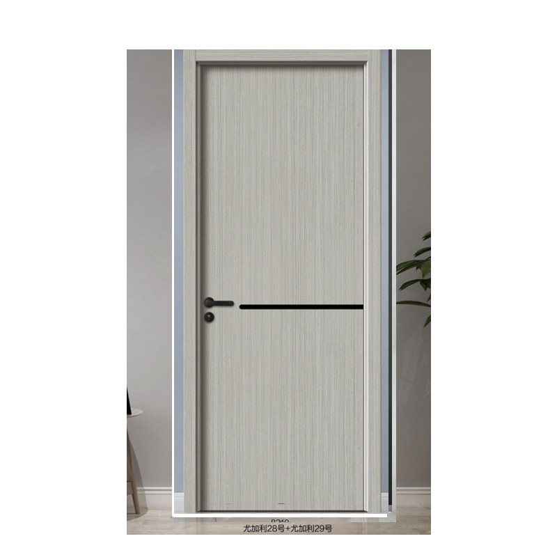 China China Factory High Quality Luxury Interior Wooden Teak Wood Door Designs Plywood  Wooden Door PVC Plastic Interior Doors for House Room With Smart Lock with Smart Lock