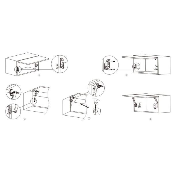 Покрашенное брызгами оборудование поддержки крышки шкафа для вверх - поворачивая деревянной двери