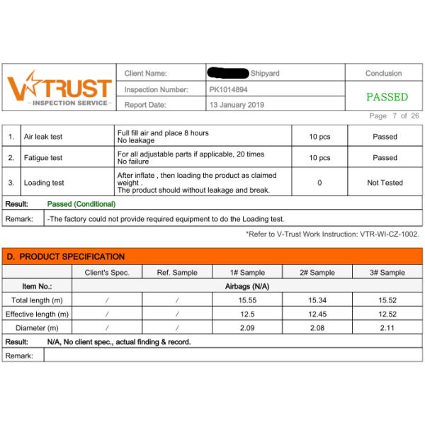Inflatable Ship and Vessel Roller Rubber Airbags for Shipyards 15m x 15m Size
