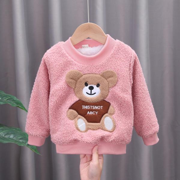Camiseta do urso da roupa das crianças do inverno