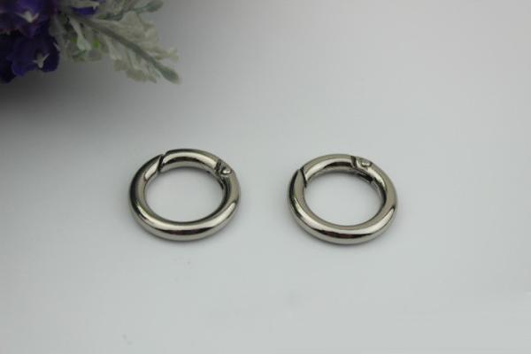 Wholesale gold color handbag hardware zinc alloy 16mm round shape metal spring split ring