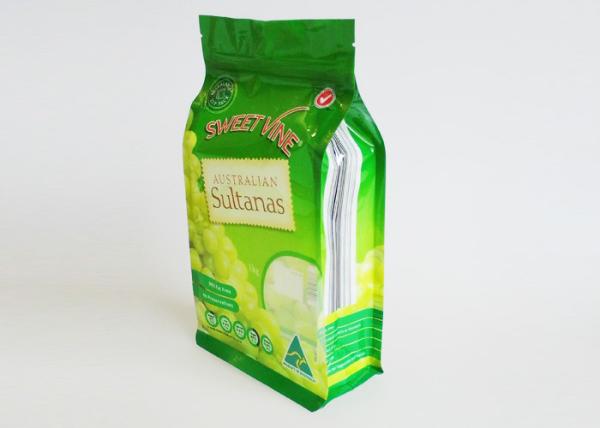 Resealable Plastic Food Packaging Bags With Flat Bottom And Zipper