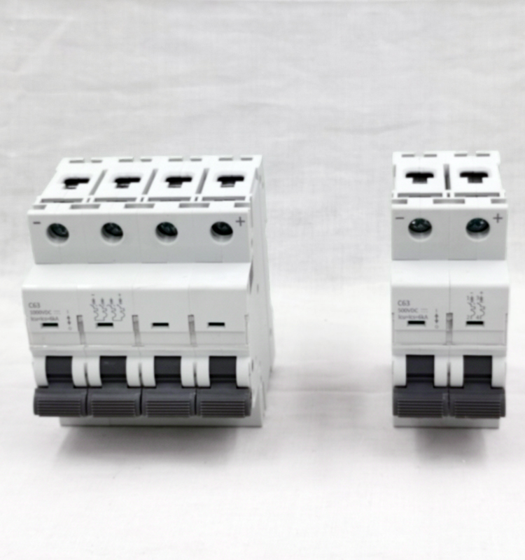 DC Mcb Circuit Breaker 6A to 63A Curve C IP20 DC MCB for Solar PV System 63A 4P 1000V DC