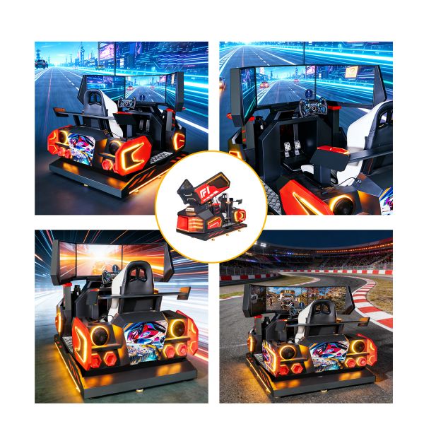 32 3 Inch Screen Car Racing Game Machine 6-Axis 3-Screen Racing Simulator Ultimate Immersive Arcade Experience For Game Centers