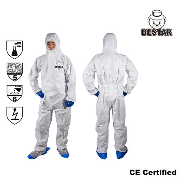 CE Certified Waterproof Microporous film Type 5/6 Disposable Protective Coverall for Painting