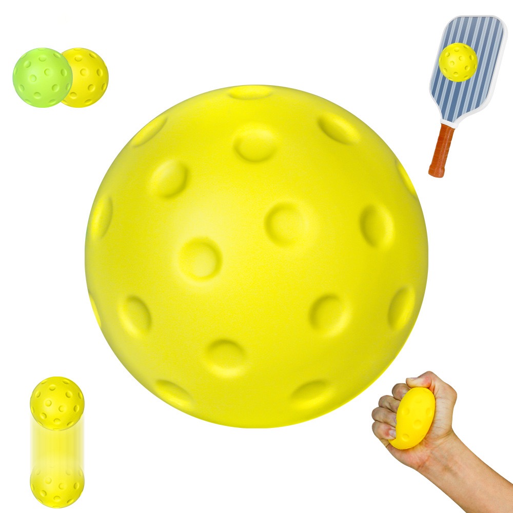 Waterproof Noiseless 74mm Pickleball Training Ball with PU Foam for Indoor Practice