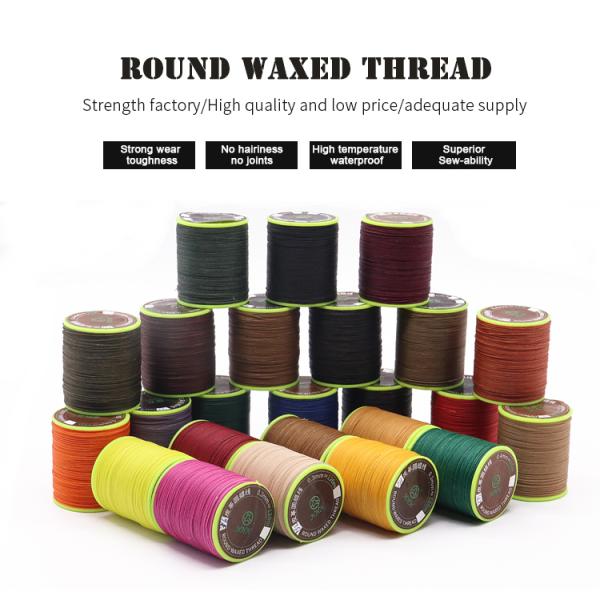 0.65mm Round Wax Hand-sewn Waxed High Strength Cored Sewing Thread For Leather Sewing Polyester