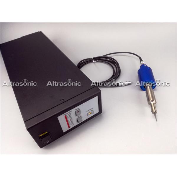 Black Ultrasonic Cutting Machine For Themoplastic Triming Installed On Machine Or Lines