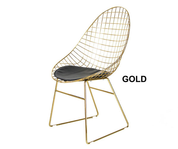 Стальная рамка металла обедая стул с отдыхом ног золота на открытом воздухе усаживая 55x58x93.5cm