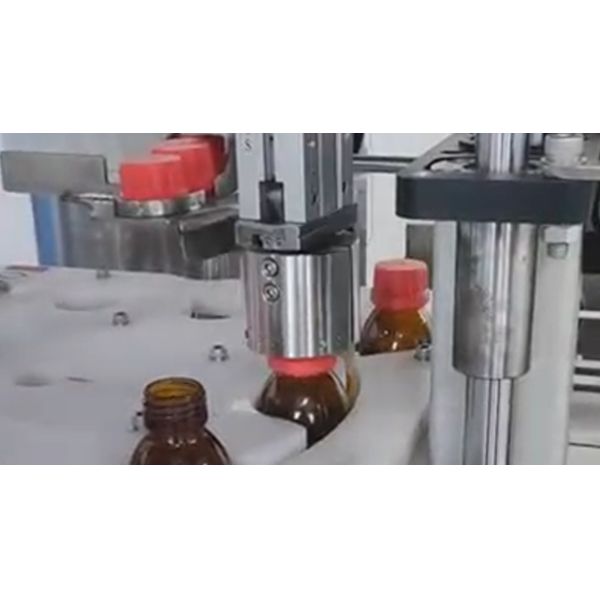 Automatic Amber Glass Bottle Capping Machine with Servo Torque Control and High-Speed Bottle Packaging System