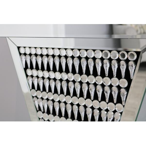 Sparkly Mirrored Crushed Diamond Teardrop Console Table For Living Room