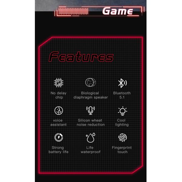 IPX4 True Wireless Stereo Earphone In Ear Gaming Headset