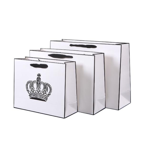 230GSM Shopping Holiday Gift White Custom Printed Paper Bags