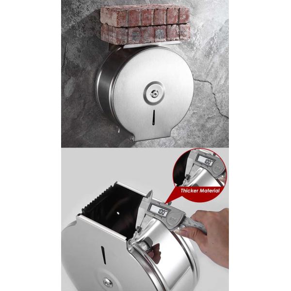 9 Inch Stainless Steel Toilet Paper Dispenser Wall Mounted Round Shape