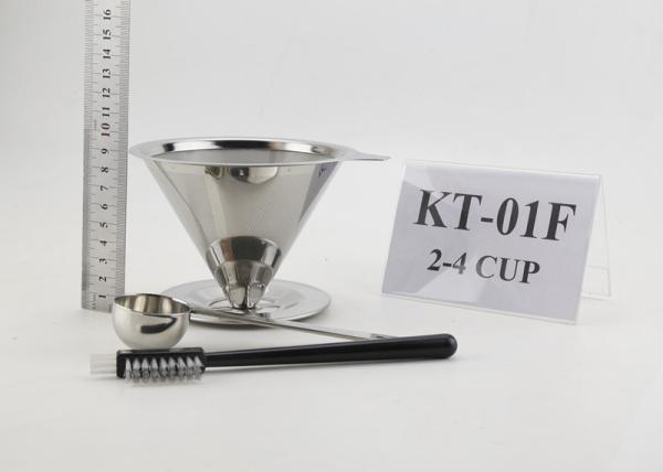 Silver Color Coffee Maker Gift Set 18/8 Stainless Steel Dripper FDA LFGB Listed