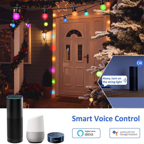 smart outdoor string lights G50 patio festoon light waterproof holiday decor lights