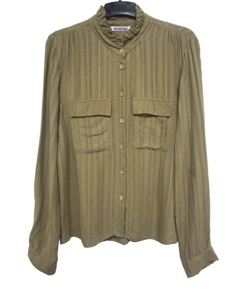 Long Sleeve Womens Fashion Blouses With Pockets Brown Color Stylish Women'S Blouses