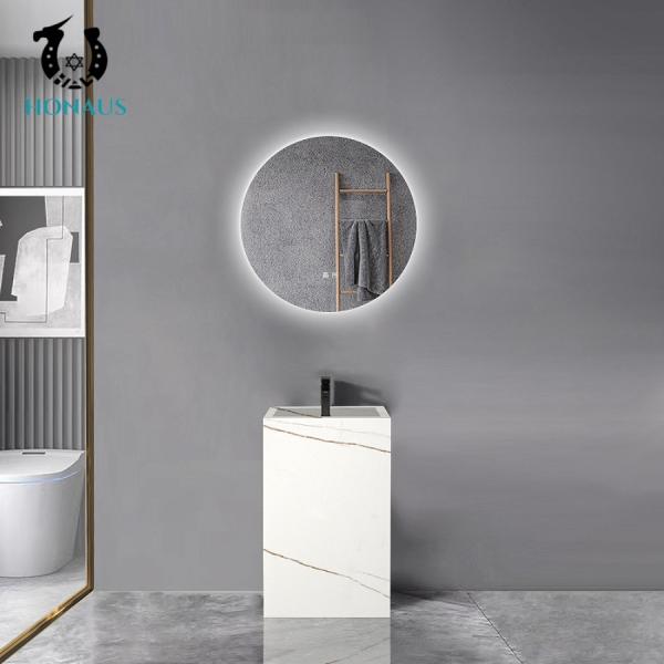 Customized Sintered Stone Full Pedestal Wash Basin Rectangular For Cloakroom