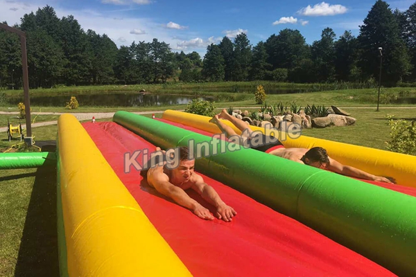 Colorful Eye-Catching Inflatable Water Slide For Children 15*3m / Inflatable Playground