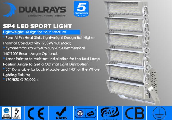 LED Tennis Court Lights LED Sports Field Lighting 600W with Professioanl Sport Lighting Optics