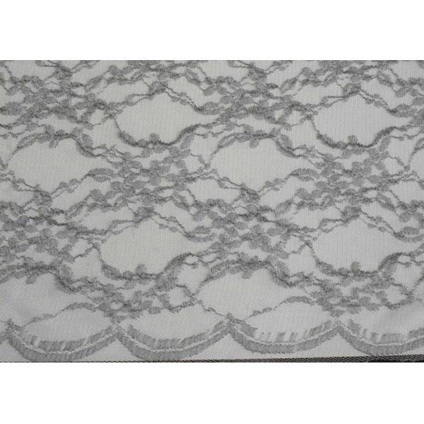 Yarn Nylon Silver Metallic Lace Fabric For Nightwear Anti-Static CY-LW0632