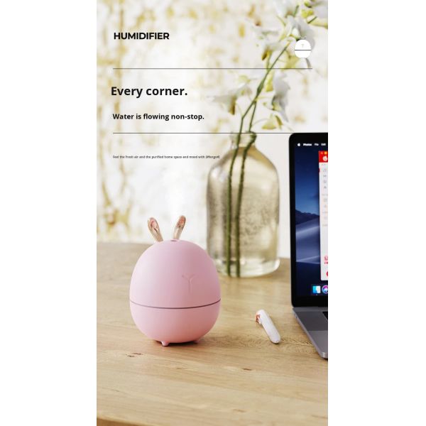 Bunny Shaped Ultrasonic Air Humidifier Household Mute Operation Desktop Humidifier