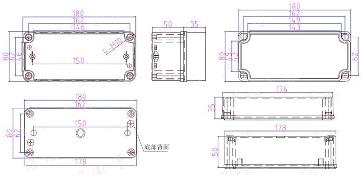 Коробка IP66 180x80x85mm водоустойчивая для на открытом воздухе электроники