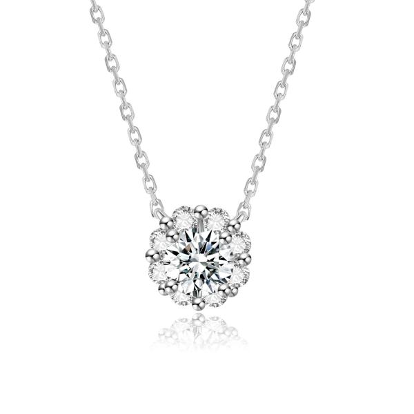 Clásico 18k ouro de laboratório crescido Diamante Pendente Venda Quente Pendente Branco Diamante jóias Forma Redonda Pendente