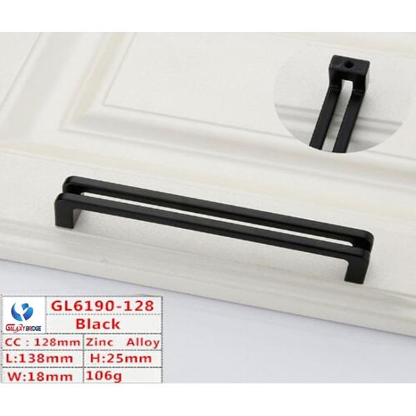 Matter Black Kitchen Cabinet Handles  American Hollow Design Zinc Drawer pulls 160mm  Chrome Drawer Pulls