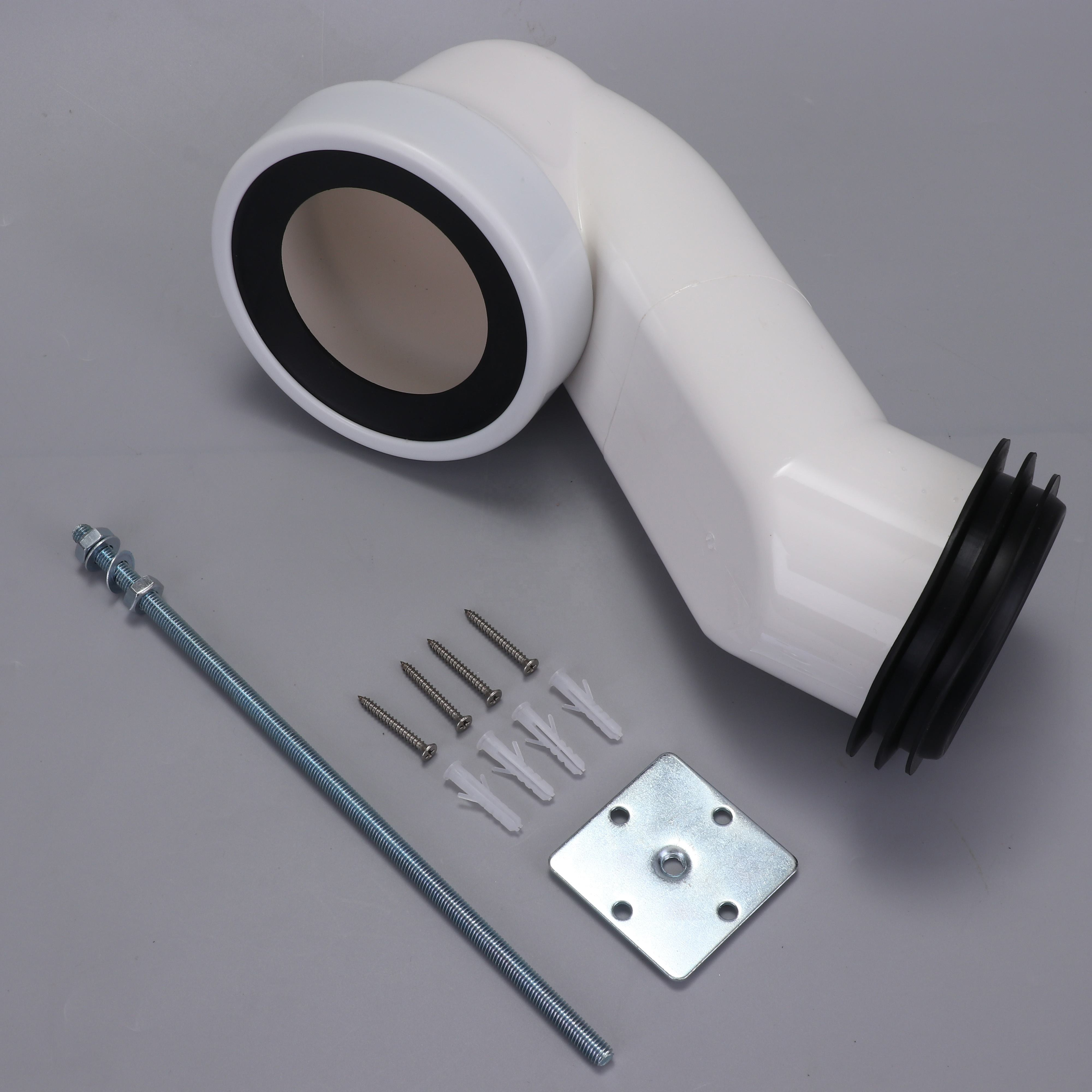 Modern White Plastic PP Toilet Pan Connection Pipe With Exhaust Elbow For Bathroom Fittings Connection Pipe