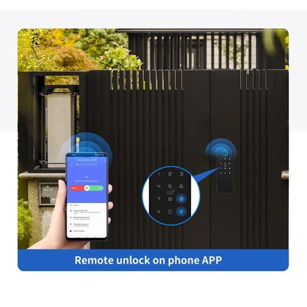 Yagu Tuya APP IP55 Waterproof Door Lock for Home/Office Bull Head Fingerprint Password Lock Outdoor Single & Double Fingerprint