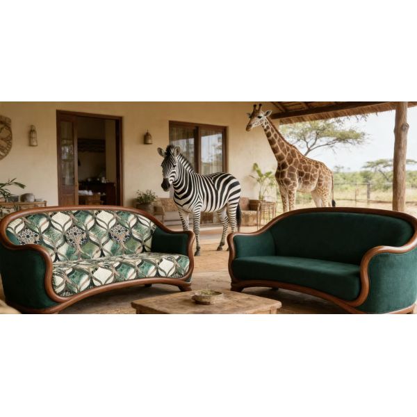 East African Safari Chic Print Velvet----