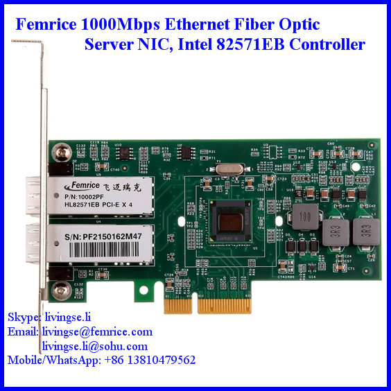 1000Mbps Dual Port Gigabit Server Ethernet Network Card Femrice 10002PF