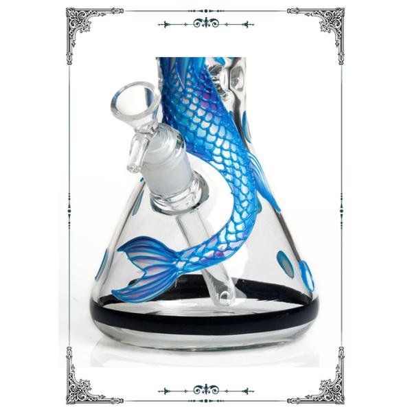 PHOENIX STAR 7MM Beaker Glass Bong Smoking Water Pipe Mermaid Facing