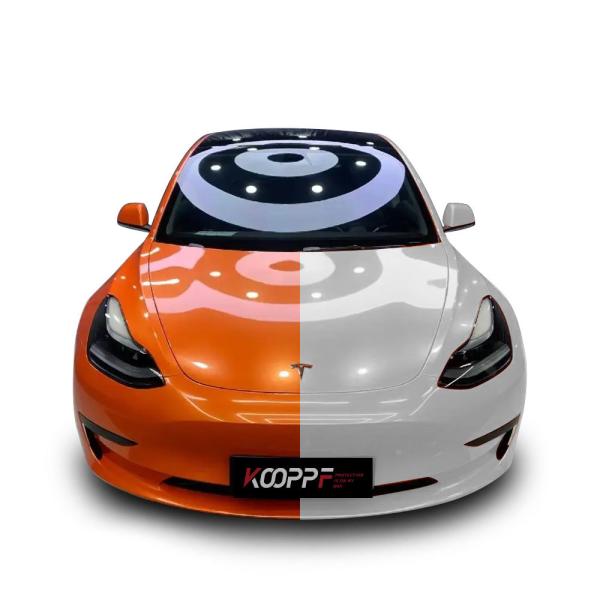 Gloss PET Racing Orange Color Vinyl Wrap Protective Film Full Car PPF