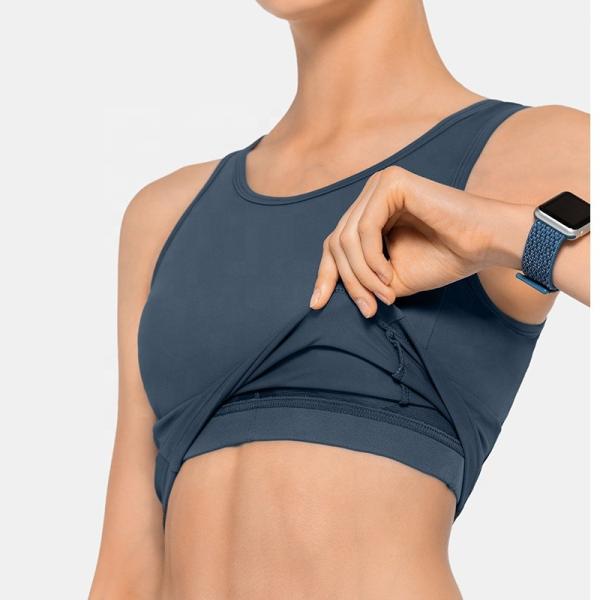 Womens Crop Tank Tops High Neck Workout Running Yoga Bra Tank Top